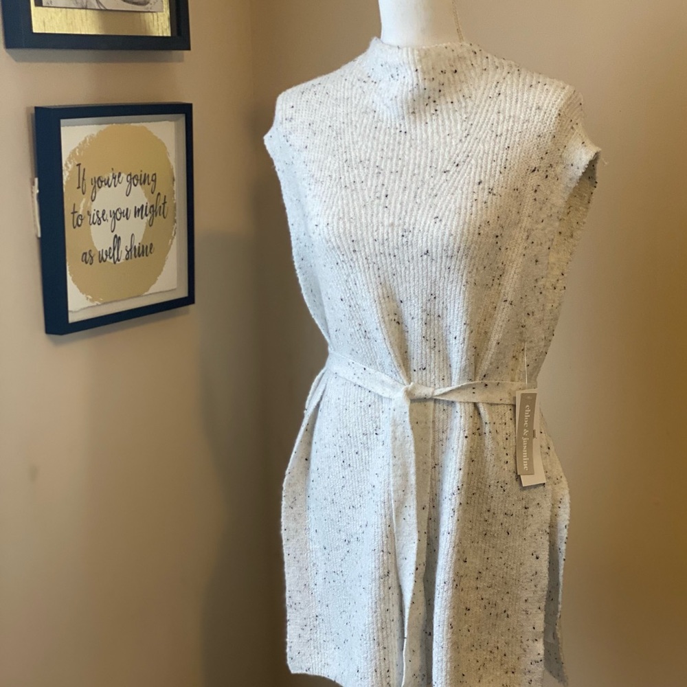 Chloe & Jasmine belted cover up sweater